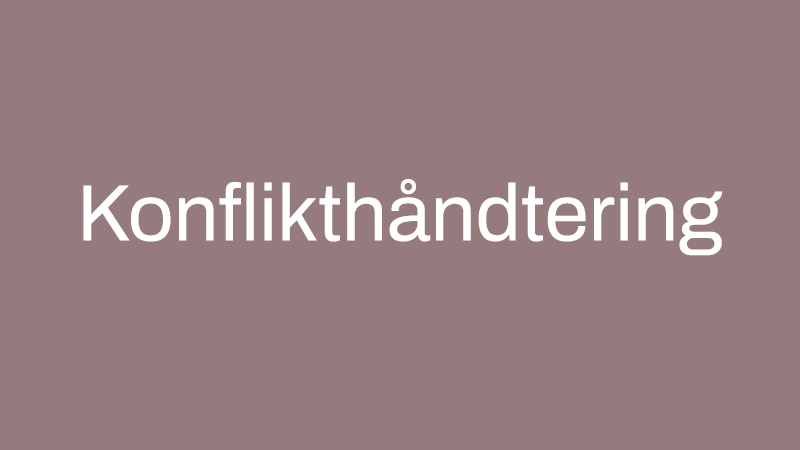 Emne: Konflikthåndtering