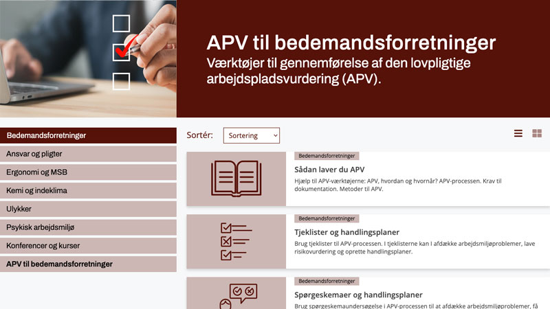 APV til bedemandsforretninger
