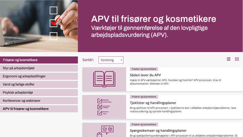 APV til frisører og kosmetikere