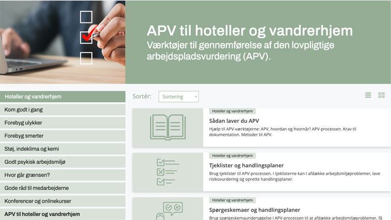 APV til hoteller og vandrerhjem