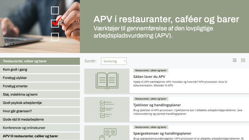 APV til restauranter, caféer og barer