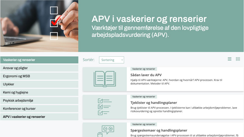 APV til vaskerier og renserier
