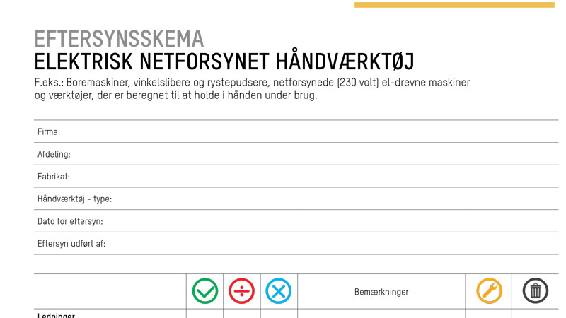 Eftersyn af elektrisk håndværktøj