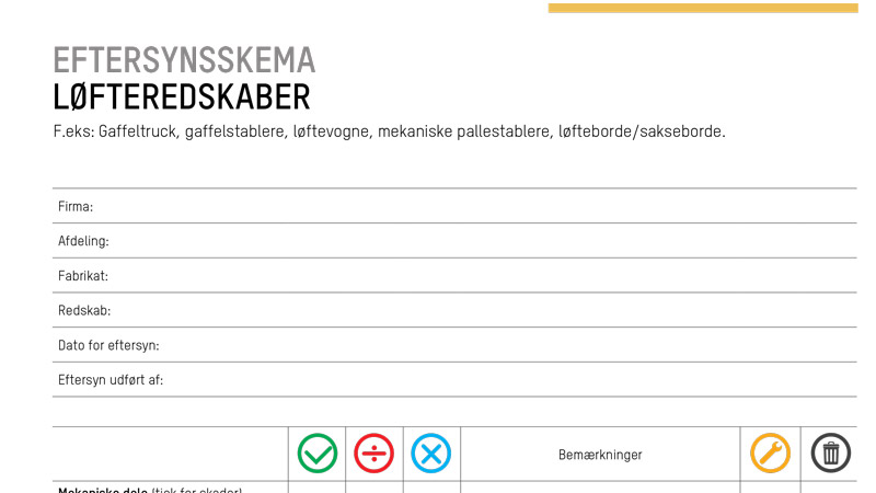 Eftersyn af løftereskaber