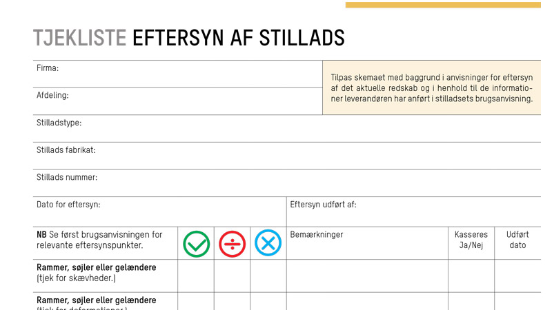 Eftersyn af stillads