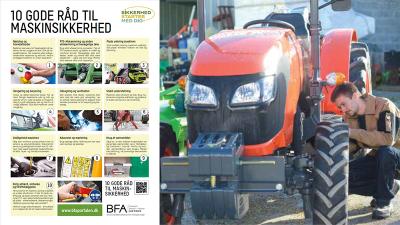 Miniplakat med 10 gode råd om maskinsikkerhed