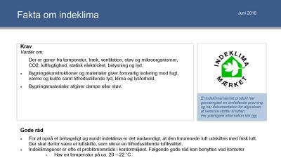 Fakta om indeklima