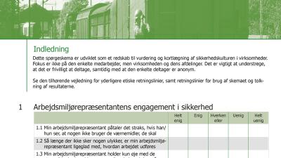 Sikkerhedskultur - spørgeskema